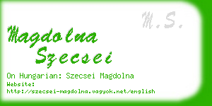 magdolna szecsei business card